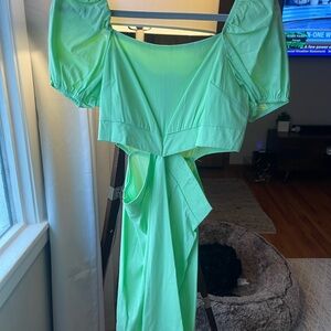 Green dress with cut outs
